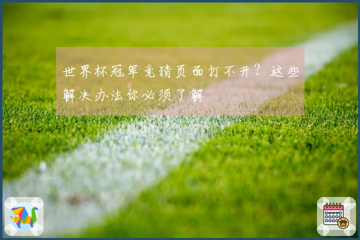 世界杯冠军竞猜页面打不开？这些解决办法你必须了解